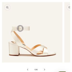 Margaux The City Sandal in Ivory Satin